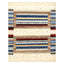 Ivory & Blue Traditional Gabbeh Wool Rug - 5'2" x 6'6"