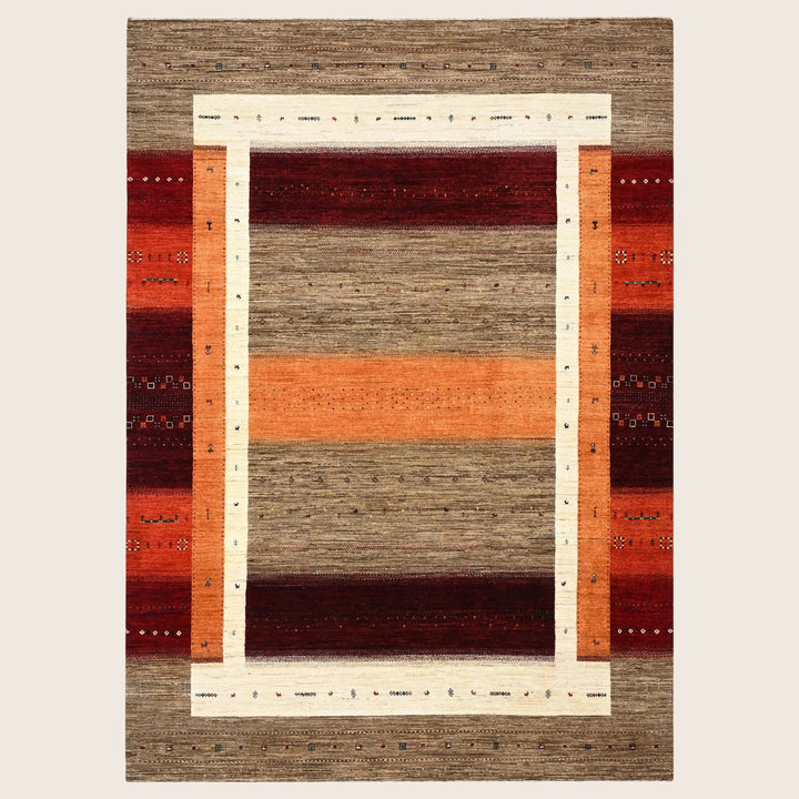 Brown Traditional Gabbeh Wool Rug 8'3" x 11'9"