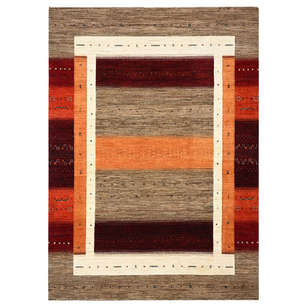 Brown Traditional Gabbeh Wool Rug 8'3" x 11'9"