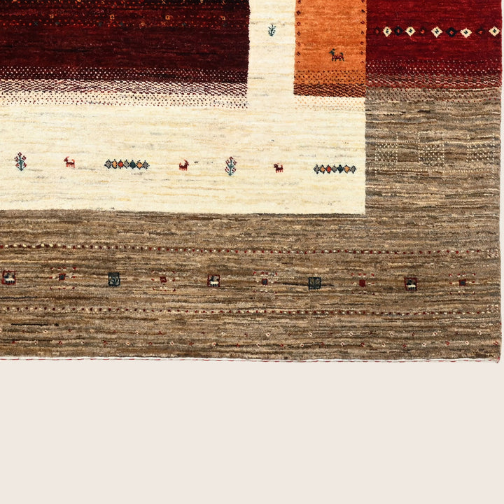 Brown Traditional Gabbeh Wool Rug 8'3" x 11'9"