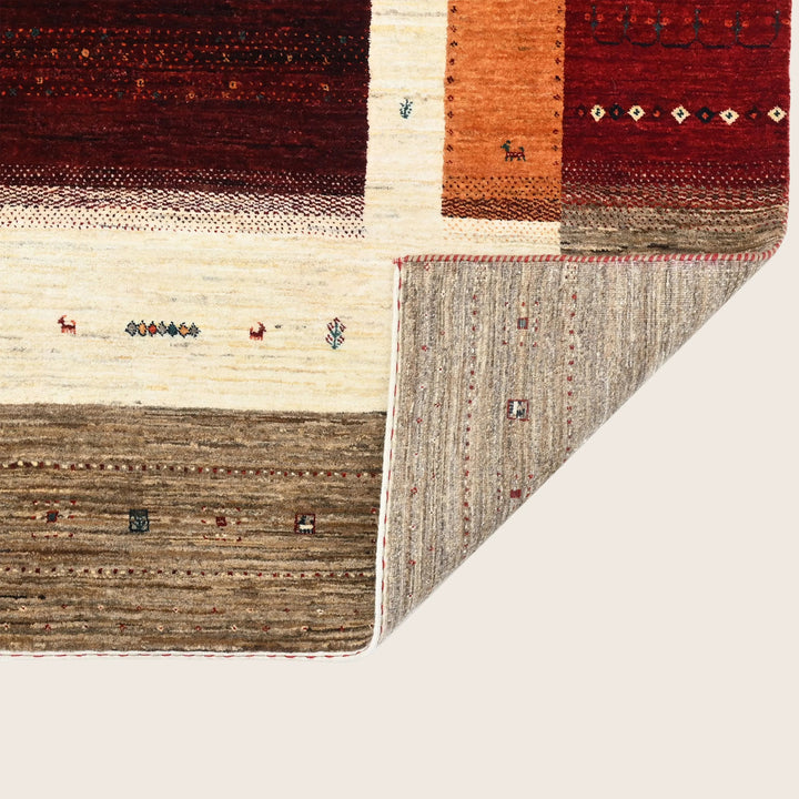 Brown Traditional Gabbeh Wool Rug 8'3" x 11'9"