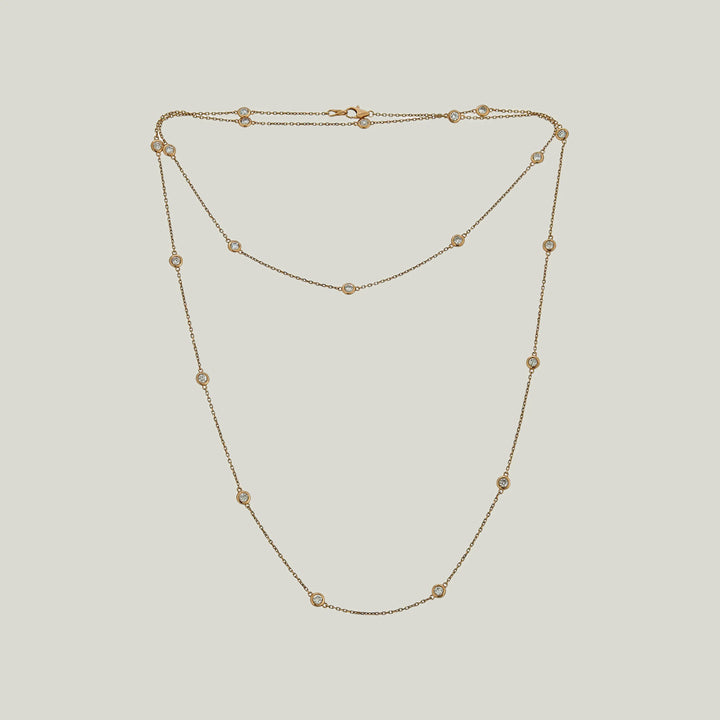 Contemporary 18KYG Diamond-by-the-Yard Necklace