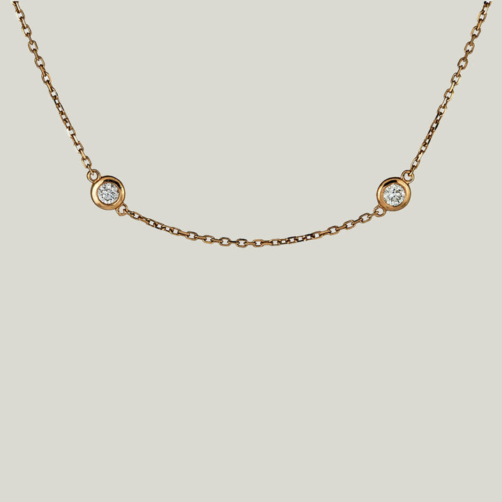 Contemporary 18KYG Diamond-by-the-Yard Necklace