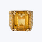 French 1950s 18KYG Citrine Ring