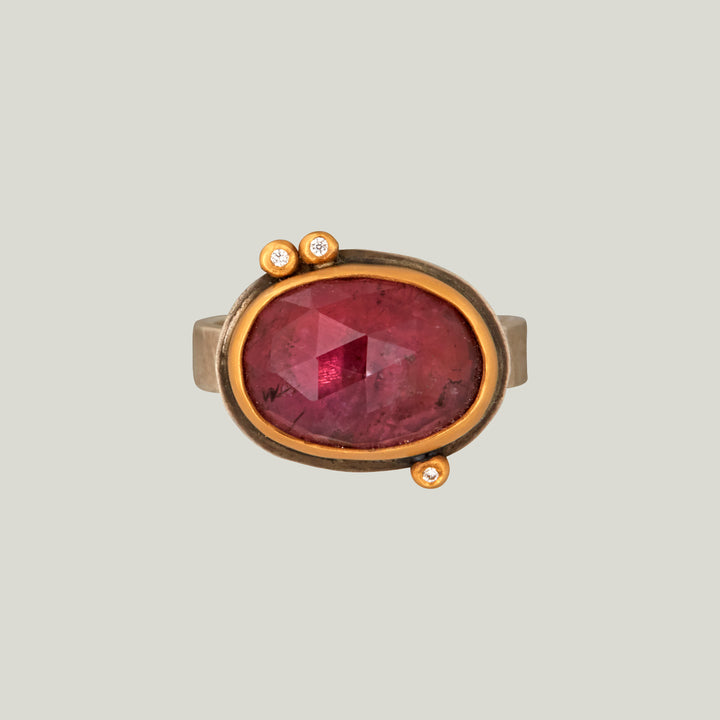 Rosecut Pink Tourmaline Ring