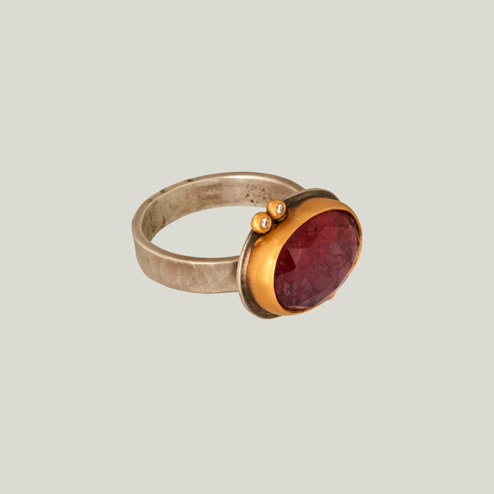Rosecut Pink Tourmaline Ring