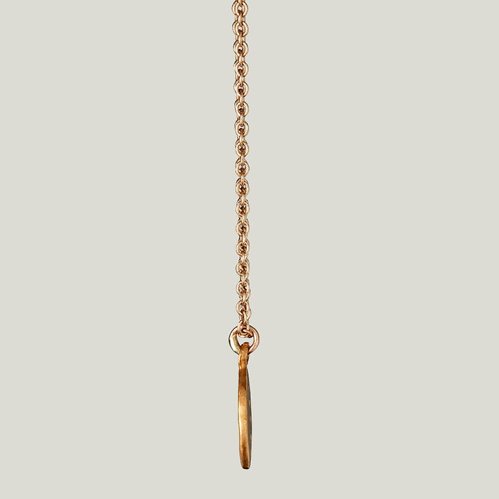 22K Yellow Gold Soft Leaf Diamond Charm Necklace