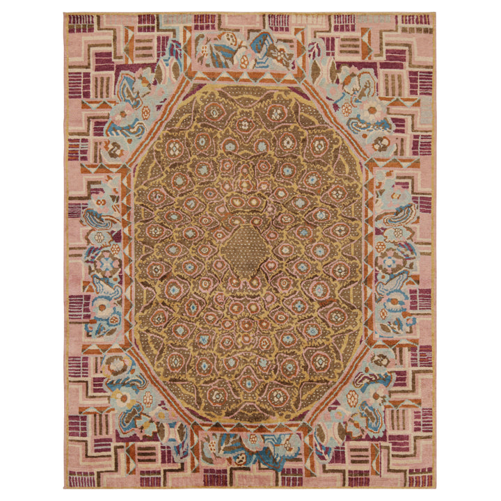 Pink Contemporary Wool Rug - 8'5" x 10'7"