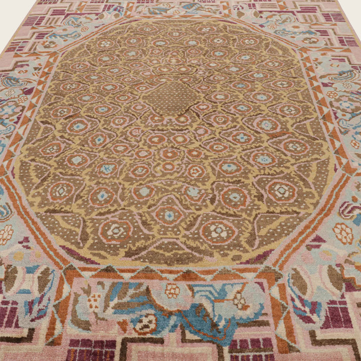 Pink Contemporary Wool Rug - 8'5" x 10'7"