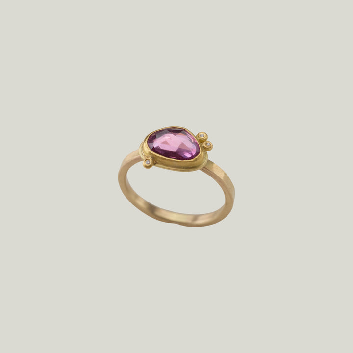 Organic Pink Sapphire and Diamond Ring