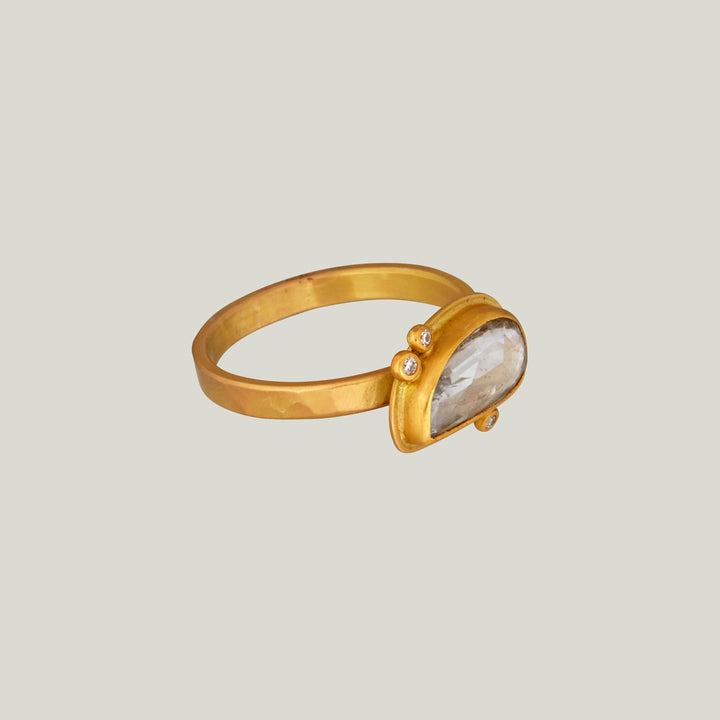 Organic White Sapphire Ring