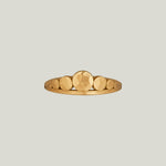 18K Yellow Gold Hammered Side Dots Band