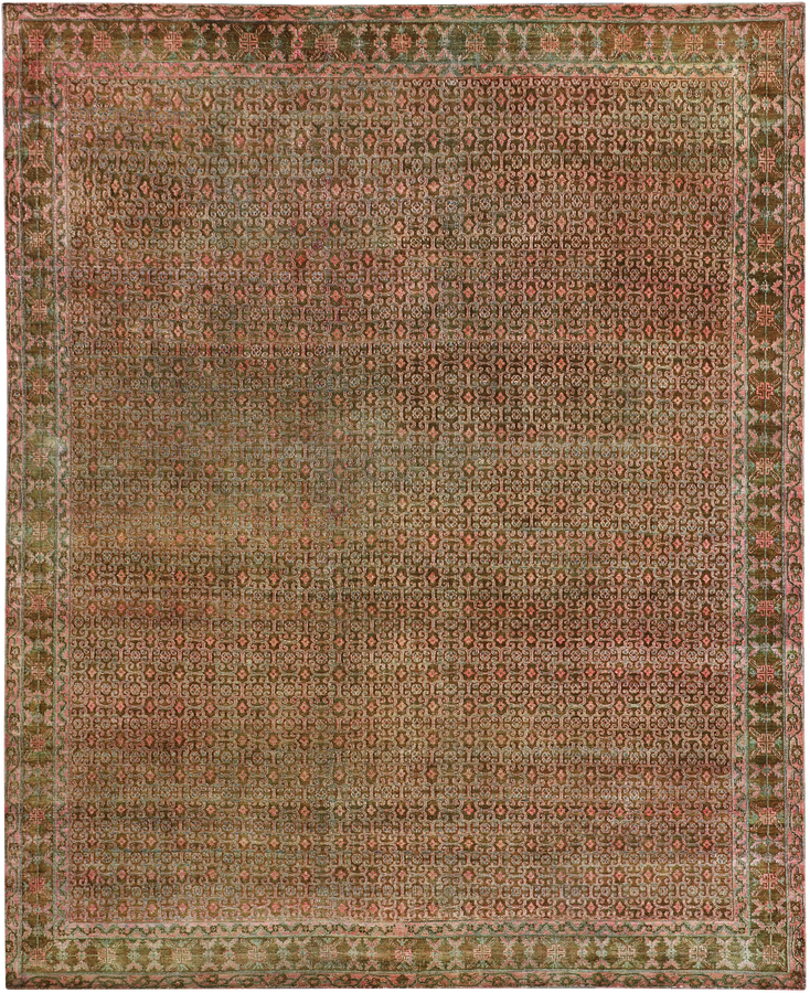 Red Alchemy Traditional  Silk Rug - 7'10