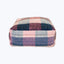 Vintage Plaid Grain Sack Square Pouf, Pink + Blue