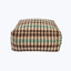 Vintage Plaid Grain Sack Square Pouf, Brown + Aqua