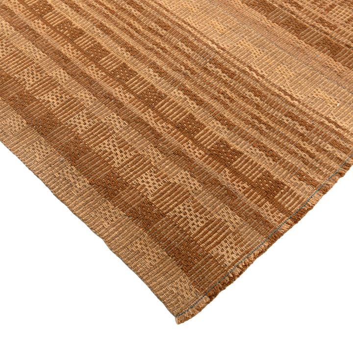 Brown Flatweave Wool Rug - 7'11" x 10'10"