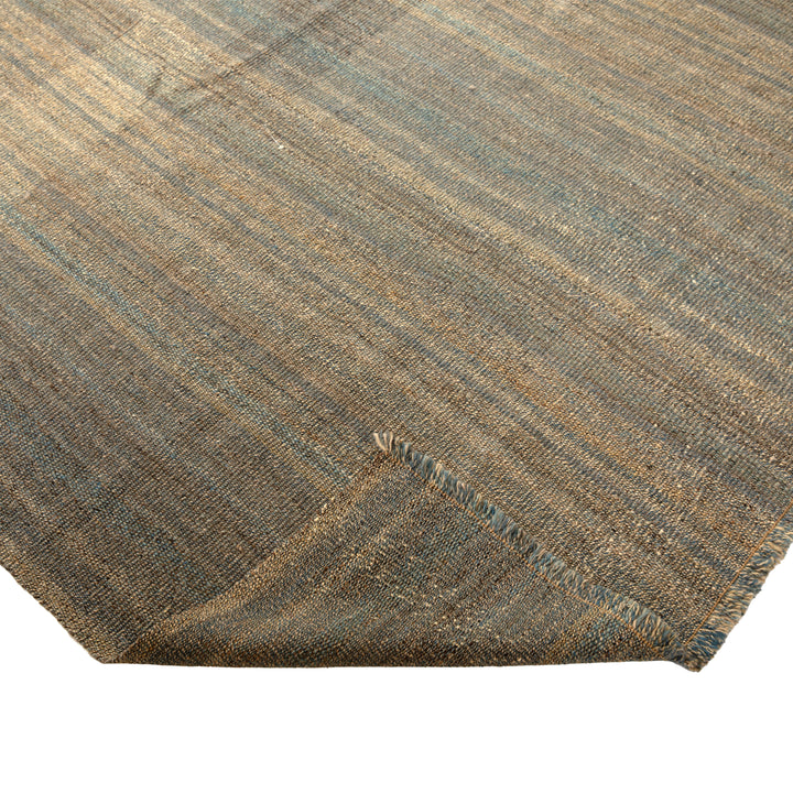 Blue Flatweave Wool Rug - 8'10' x 12'2"