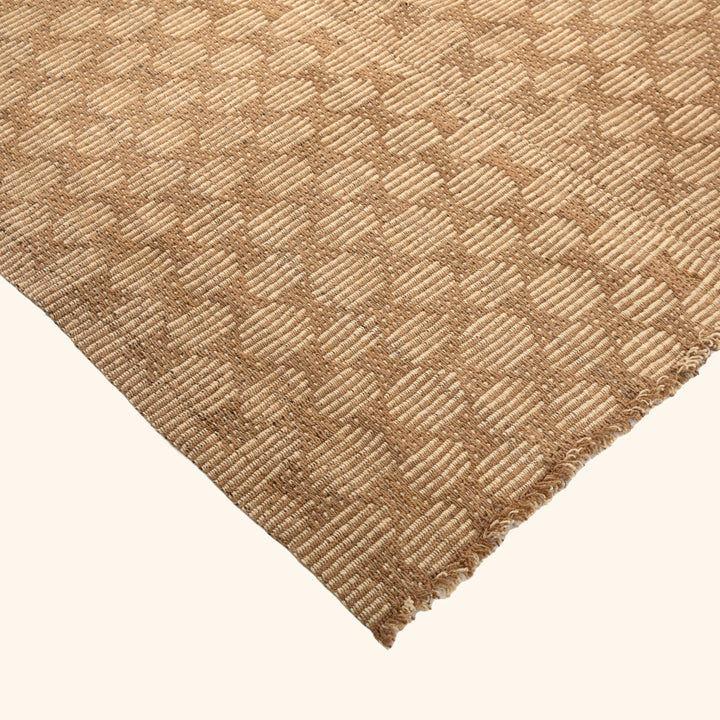 Brown Flatweave Wool Rug - 7'4" x 9'9"