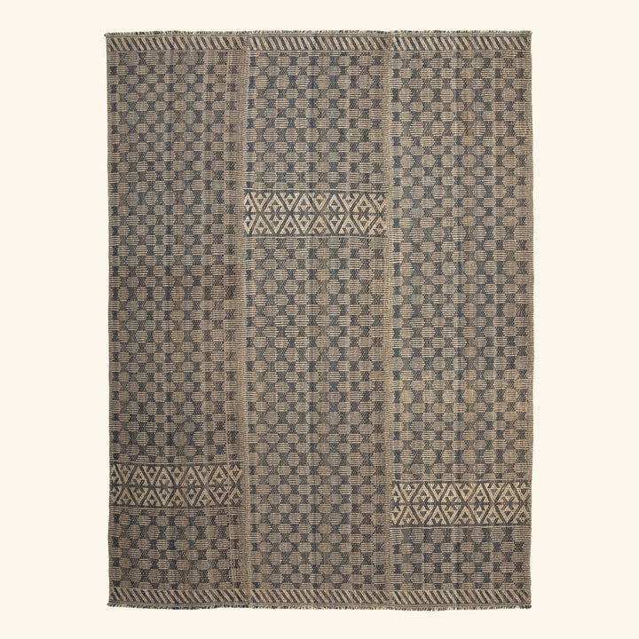 Blue Flatweave Wool Rug - 9' x 12'4"