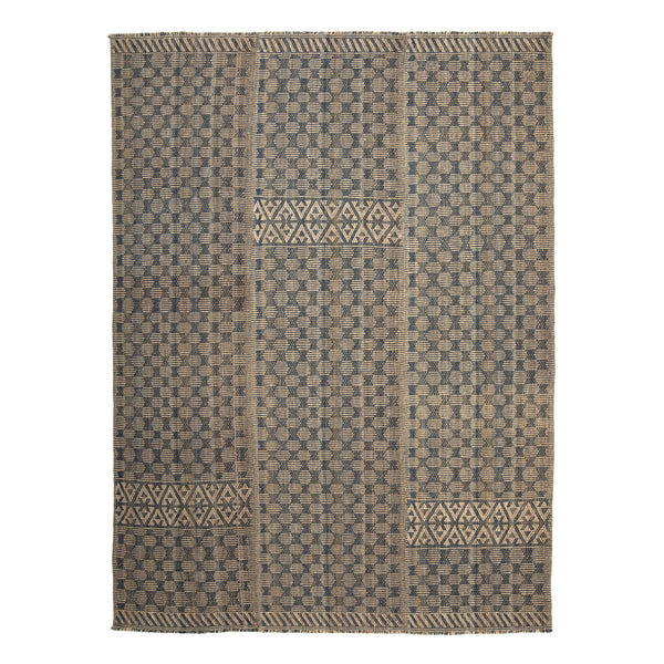 Blue Flatweave Wool Rug - 9' x 12'4"