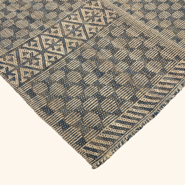 Blue Flatweave Wool Rug - 9' x 12'4"