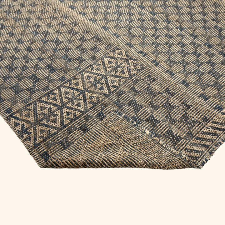 Blue Flatweave Wool Rug - 9' x 12'4"