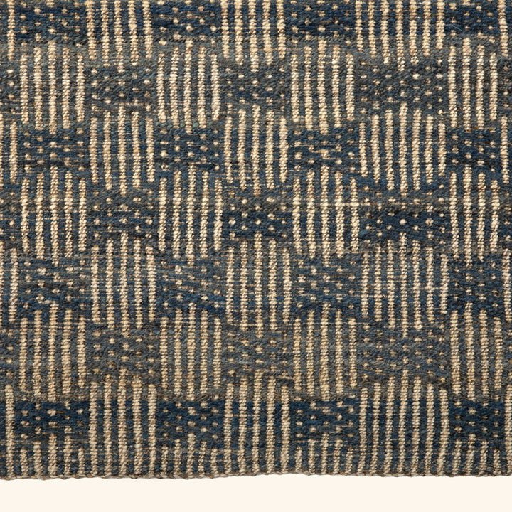Blue Flatweave Wool Rug - 9' x 12'4"