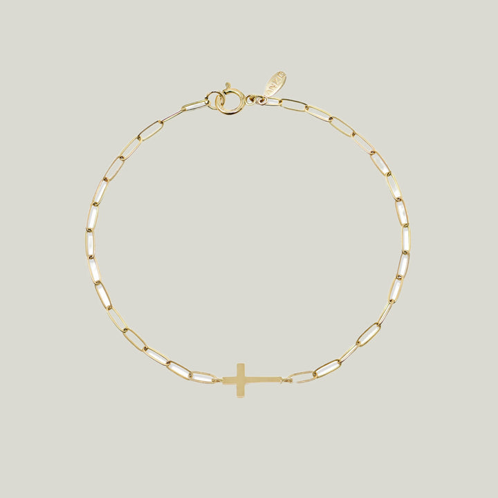 Love Letter Cross Mini Paperclip Bracelet