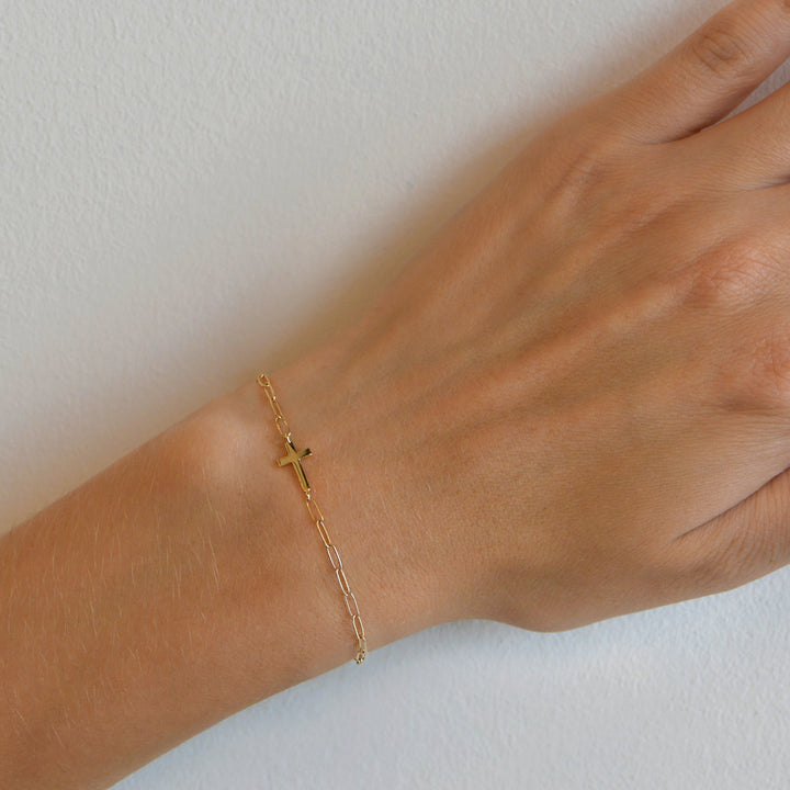 Love Letter Cross Mini Paperclip Bracelet