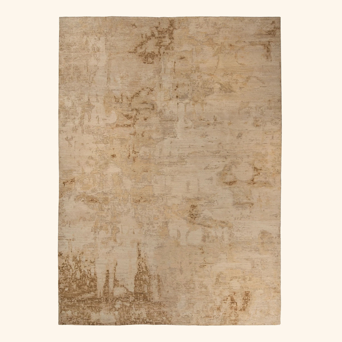 Camel Ivory Abstract Rug Ivory Camel Contemporary Silk Wool Blend Rug - 9' x 12' – abc carpet & home