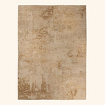 Ivory Camel Contemporary Silk Wool Blend Rug - 9' x 12'
