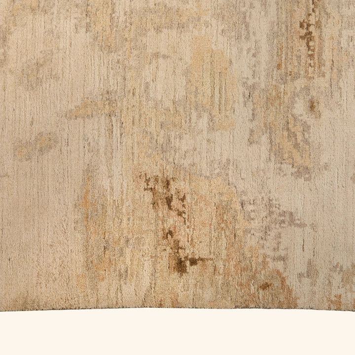 Ivory Camel Contemporary Silk Wool Blend Rug - 9' x 12'