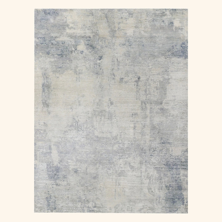 Grey Contemporary Wool Rug - 9' x 12'