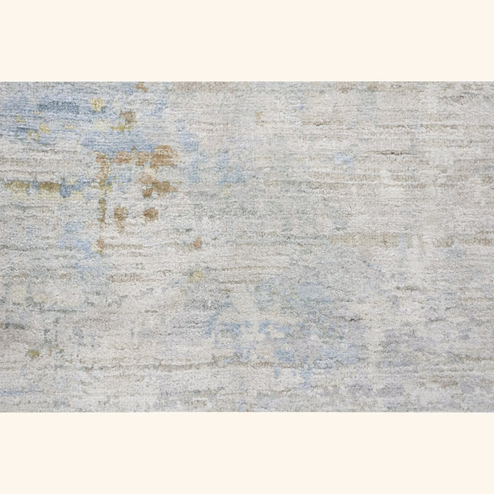 Blue Multicolored Contemporary Silk Wool Blend Rug