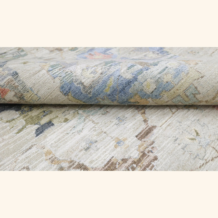 Multicolored Traditional Silk Wool Blend Rug - 10' x 14'