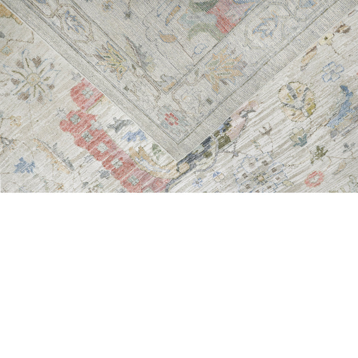 Multicolored Traditional Silk Wool Blend Rug - 10' x 14'
