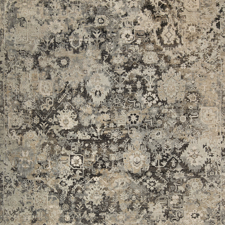 Black Contemporary Silk Wool Blend Rug 9x12