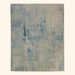 Blue Contemporary Silk Wool Blend Rug - 8' x 10'