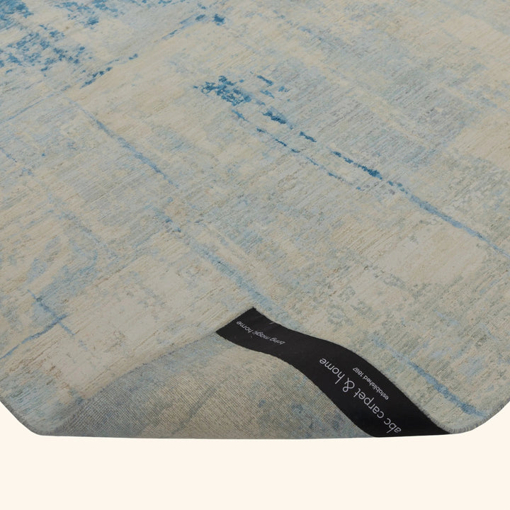 Blue Contemporary Silk Wool Blend Rug - 8' x 10'