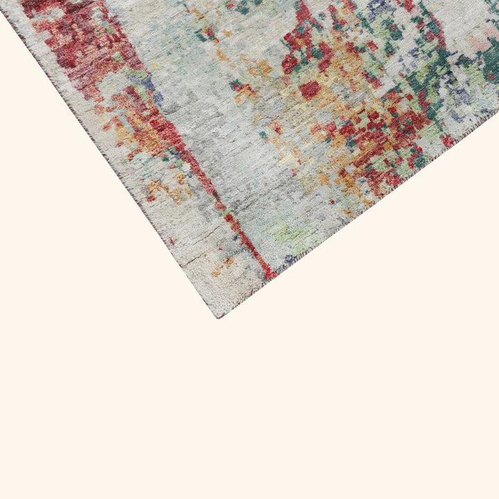 Contemporary Silk Wool Blend Rug