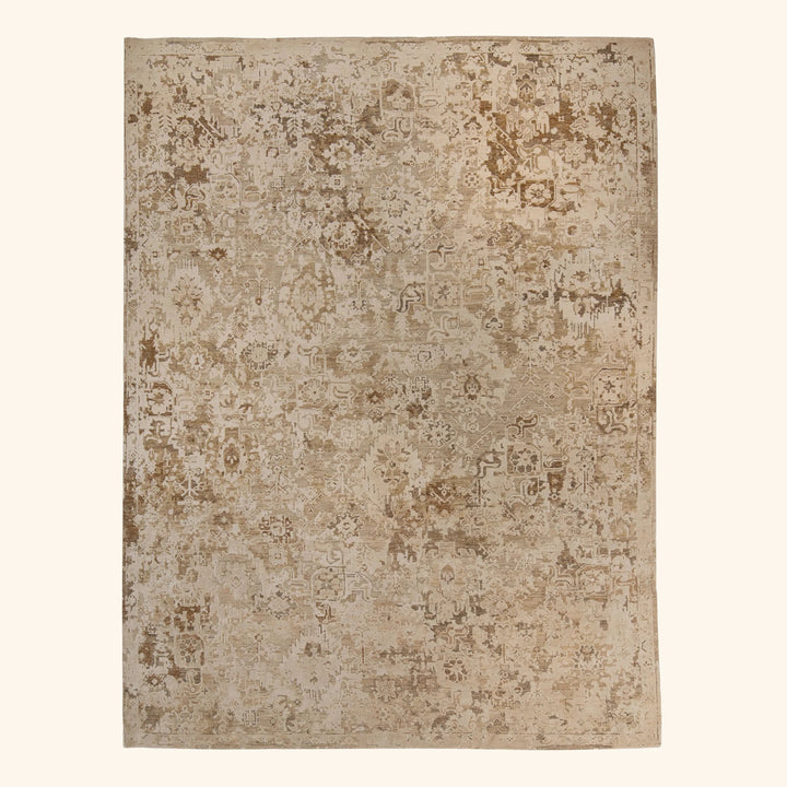 Grey Contemporary Silk Wool Blend Rug 9x12
