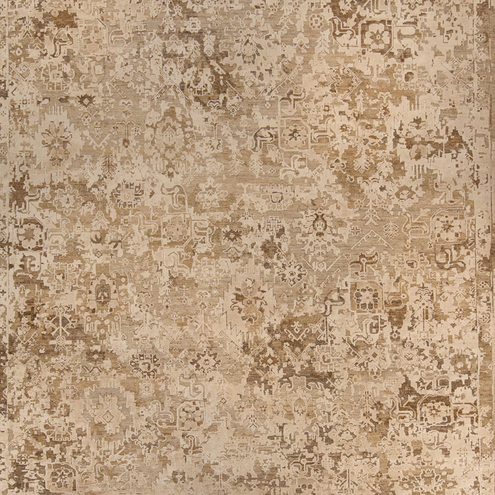Grey Contemporary Silk Wool Blend Rug 10x14
