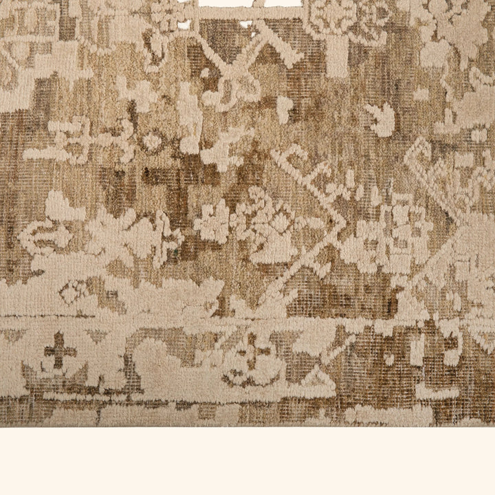 Grey Contemporary Silk Wool Blend Rug 10x14