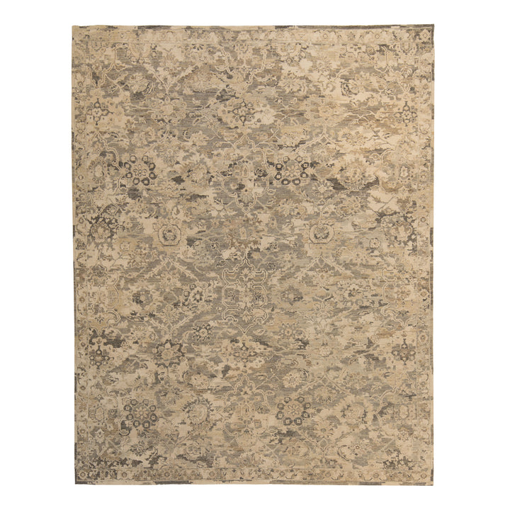 Grey Contemporary Silk Wool Blend Rug 8x10