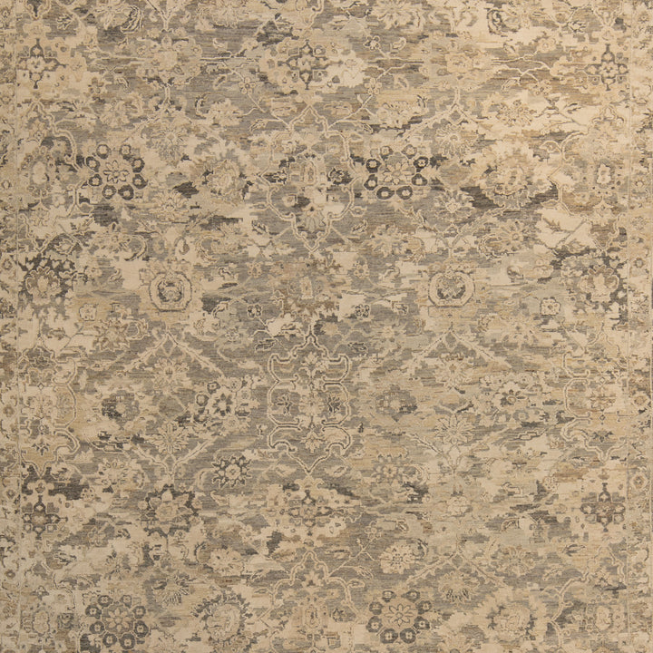Grey Contemporary Silk Wool Blend Rug 8x10