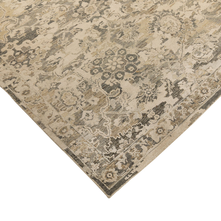 Grey Contemporary Silk Wool Blend Rug 8x10