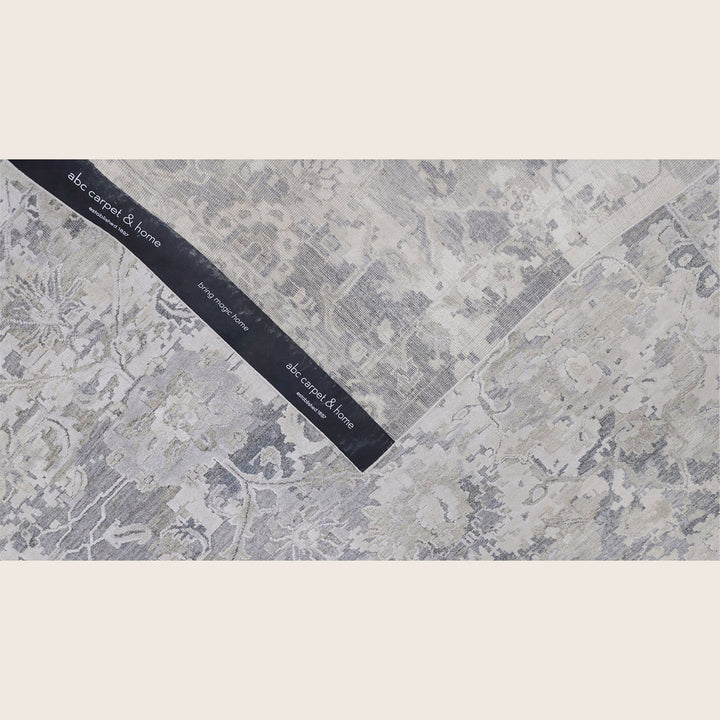 Grey Contemporary Silk Wool Blend Rug