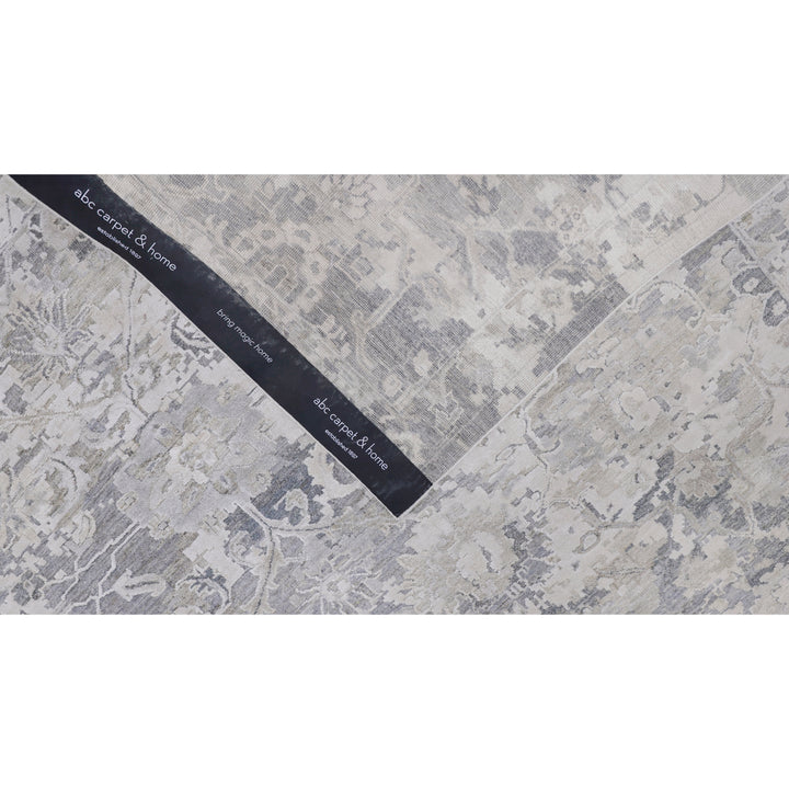 Grey Contemporary Silk Wool Blend Rug