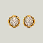 18KYG Diamond Bombé Dome Earrings