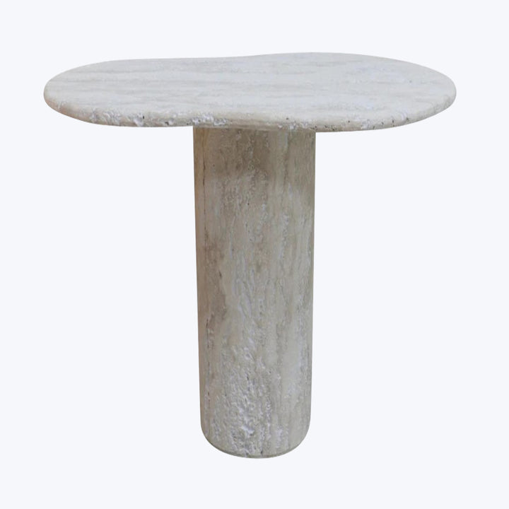 Puddle Travertine Side Table | Grey Low